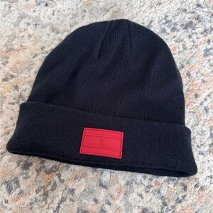 Tommy Hilfiger Black and Red Knit Hat